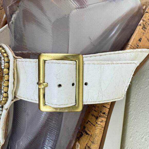 Vionic White Adelie Embellished Cork Insole Adjustable Strap Sandals Women's 8 - Picture 8 of 10